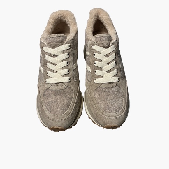 NWT Veronica Beard Valentina3 Shearling Lined Sneakers Cobblestone Suede Size 9 - Picture 5 of 9